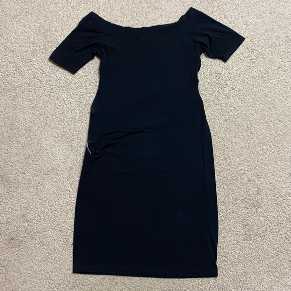 Switchblade Stiletto Black Zipper Pinup Rockabilly Wiggle Dress L - Picture 5 of 5